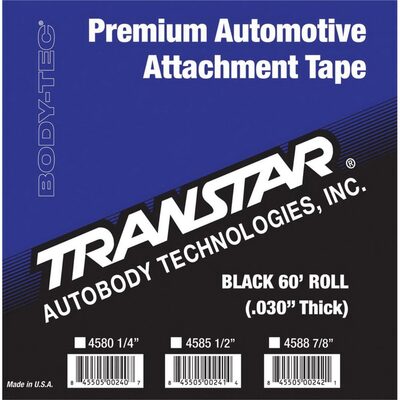 Transtar Autobody Products 4585 - Double Sided Automotive Attachment Tape - 60 ft x 1/2 in x 0.03 in - Polyethylene Foam Backing - Black