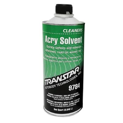 Transtar Autobody Products 9784 - Acry Solvent Adhesive Cleaner - 1 Quart Can - Clear - Form - Liquid