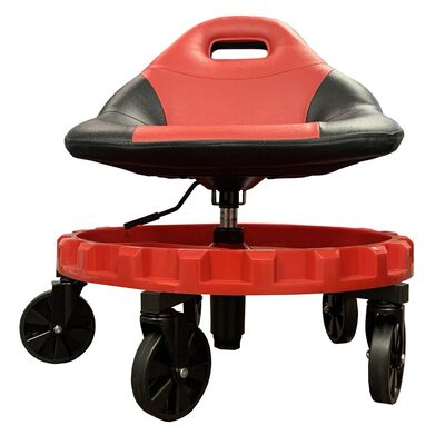 Traxion 2-700 ProGear Mobile Rolling Gear Race Seat with Tray and Five All Terrain Casters - Red