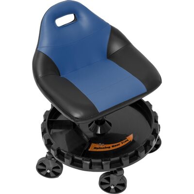 Traxion 2-701 ProGear Mobile Rolling Gear Race Seat with Tray and Five All Terrain Casters - Blue