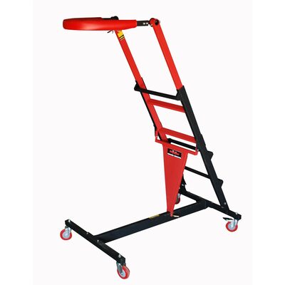 Traxion 3-700 ProGear Foldable Topside Automotive Engine Creeper Large, Red and Black
