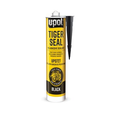 U Pol Products TIGER SEAL UP0727 1-Component Sealant, 310 mL Cartridge, Paste, Black, 30 min Application