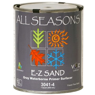 Urethane Supply Co. Polyvance All Seasons 3041-4 E-Z Sand Waterborne Primer, 1 qt Can, Light Gray, 61 g/L