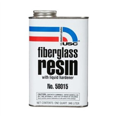 US Chemical 58015 Fiberglass Resin, 1 qt, Amber, Liquid