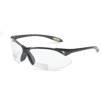 Uvex Reader/Magnifier Safety Glasses, Black Frame, +2.5 Diopter Clear Lens with Anti-Scratch Hardcoat - A952