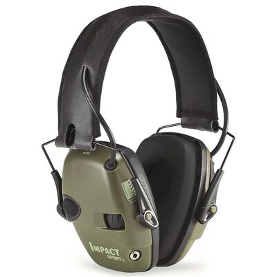 Uvex Howard Leight by Honeywell Impact Sport Sound Amplification Electronic Shooting Earmuff, Hunter Green - R-01526