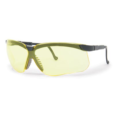 Uvex Genesis Safety Eyewear, Black Adjustable Frame, Amber Lens, Anti-Fog Lens Coating - RWS-51025