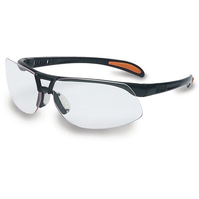 Uvex Protege Black Safety Glasses with Clear Anti-Scratch/Hard Coat Lens - S4200-H5
