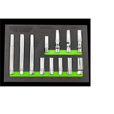 VIM Tools 12 Piece 3/8 Inch Drive Magnetic Spark Plug Master Set