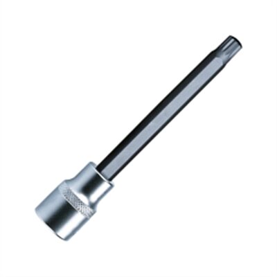 VIM Tools XZN8 12 Point Triple Sq, 4L Bit And Holder, Black Bit with 3/8 Inch Square Drive Satin Chrome Knurled Holder