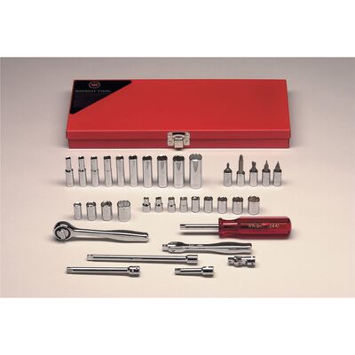 Wright Tool 1/4 in. Drive 6,8,12PtSt&SpSktBxSet35P