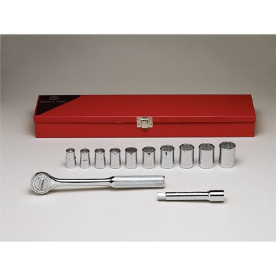 Wright Tool 1/2"Dr 12Pt Std Skt Bx Set 12P
