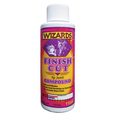 Wizards Products FINISH CUT 11046 One Step Compound, 4 oz Bottle, High-Gloss, Off-White, Liquid